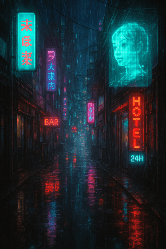 AI-generated cyberpunk wallpaper